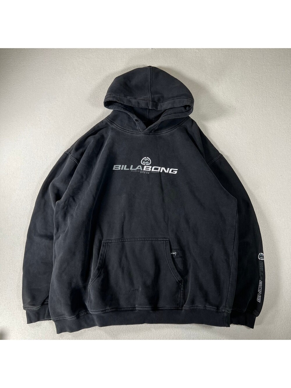 Vintage Y2K Billabong Surf Faded Black Pullover Hoodie XL